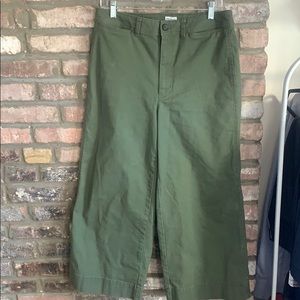 Army green Madewell highwaisted wide leg pants